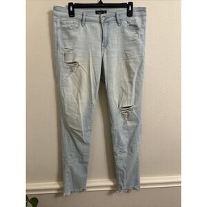 Abercrombie & Fitch Light Blue Distressed Skinny Jeans